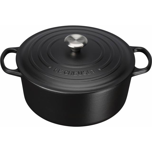 Billede af Le Creuset Matte Black Signature med låg 24cm